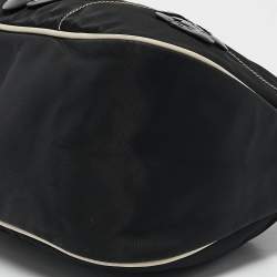Pre Owned Prada Black Tessuto Fiori Flower Shoulder Bag