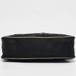 Pre Owned Prada Black Tessuto Fiori Flower Shoulder Bag