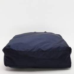 Prada Navy Blue Nylon Top Zip Tote