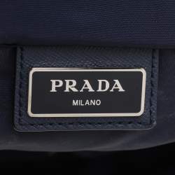 Prada Navy Blue Nylon Top Zip Tote