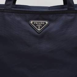 Prada Navy Blue Nylon Top Zip Tote