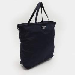 Prada Navy Blue Nylon Top Zip Tote