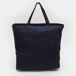 Prada Navy Blue Nylon Top Zip Tote