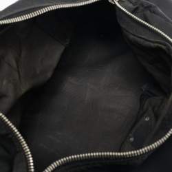 Prada Black Saffiano Leather and Nylon Triangle Logo Duffel Bag