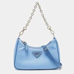 Prada Blue Tessuto Nylon Mini Re-Edition Shoulder Bag