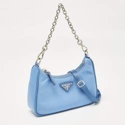 Prada Blue Tessuto Nylon Mini Re-Edition Shoulder Bag
