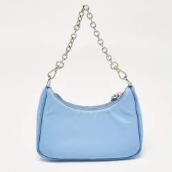 Prada Blue Tessuto Nylon Mini Re-Edition Shoulder Bag