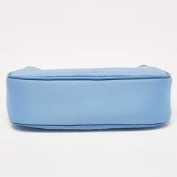 Prada Blue Tessuto Nylon Mini Re-Edition Shoulder Bag