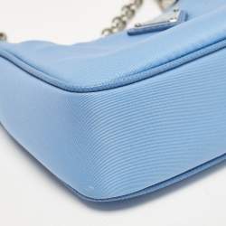 Prada Blue Tessuto Nylon Mini Re-Edition Shoulder Bag