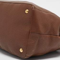 Pre Owned Prada Brown Vitello Danio Leather Tote
