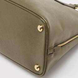 Prada Military Green Saffiano Lux Leather Medium Promenade Satchel