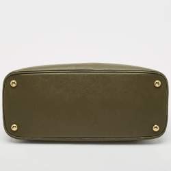 Prada Military Green Saffiano Lux Leather Medium Promenade Satchel