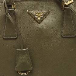 Prada Military Green Saffiano Lux Leather Medium Promenade Satchel