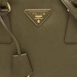 Prada Military Green Saffiano Lux Leather Medium Promenade Satchel