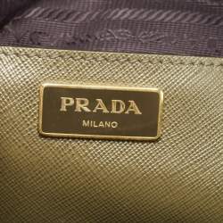 Prada Military Green Saffiano Lux Leather Medium Promenade Satchel