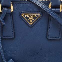 Pre Owned Prada Blue Saffiano Leather Mini Promenade Satchel