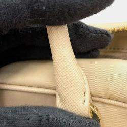 Prada Beige Saffiano Leather Re-Edition 1978 Medium Double Handle Bag