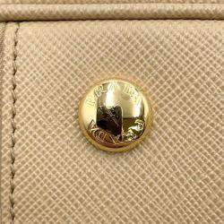 Prada Beige Saffiano Leather Re-Edition 1978 Medium Double Handle Bag