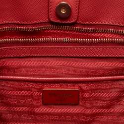 Prada Red Saffiano Lux Leather Large Gardener's Tote