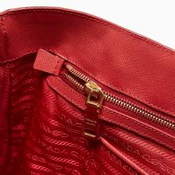 Prada Red Saffiano Lux Leather Large Gardener's Tote