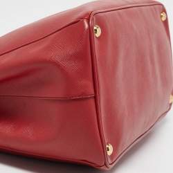 Prada Red Saffiano Lux Leather Large Gardener's Tote