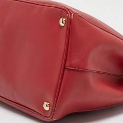 Prada Red Saffiano Lux Leather Large Gardener's Tote