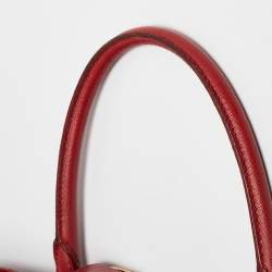 Prada Red Saffiano Lux Leather Large Gardener's Tote