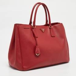 Prada Red Saffiano Lux Leather Large Gardener's Tote
