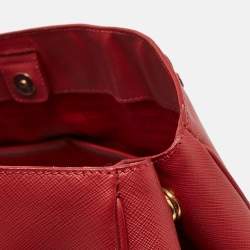 Prada Red Saffiano Lux Leather Large Gardener's Tote