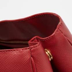 Prada Red Saffiano Lux Leather Large Gardener's Tote