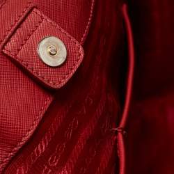 Prada Red Saffiano Lux Leather Large Gardener's Tote