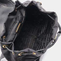 Prada Black Nylon and Leather Backpack 