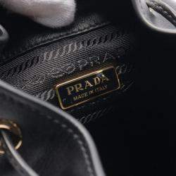 Prada Black Leather Secchiello Bucket Bag