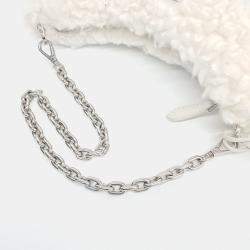 Prada Ivory Fur Chain Strap Shoulder Bag