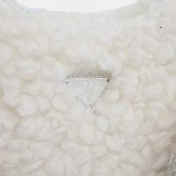 Prada Ivory Fur Chain Strap Shoulder Bag