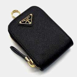 Pre Owned Prada Black Leather Luxe Chain Hobo Bag