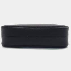 Pre Owned Prada Black Leather Luxe Chain Hobo Bag