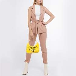 Prada Yellow Terry Cloth Mini Re-Edition 2000 Baguette Bag