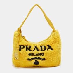 Prada Yellow Terry Cloth Mini Re-Edition 2000 Baguette Bag