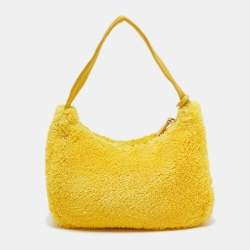 Prada Yellow Terry Cloth Mini Re-Edition 2000 Baguette Bag