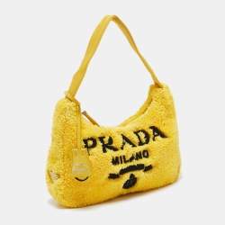 Prada Yellow Terry Cloth Mini Re-Edition 2000 Baguette Bag