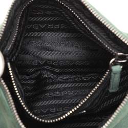 Pre Owned Prada Green Suede Chain Shoulder Bag