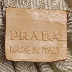 Prada Beige Vitello Daino Leather Rope Handle Bauletto Bowler Bag