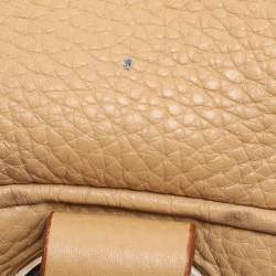 Prada Beige Vitello Daino Leather Rope Handle Bauletto Bowler Bag