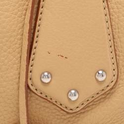 Prada Beige Vitello Daino Leather Rope Handle Bauletto Bowler Bag