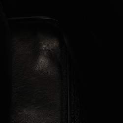 Pre Owned Prada Black Saffiano Cuir Leather and Alligator Small Double Handle Tote