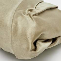 Prada Gold Satin Raso Gathered Clutch