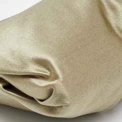 Prada Gold Satin Raso Gathered Clutch