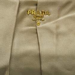 Prada Gold Satin Raso Gathered Clutch