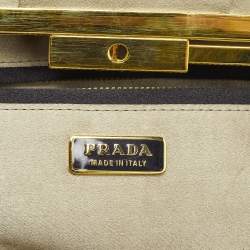 Prada Gold Satin Raso Gathered Clutch